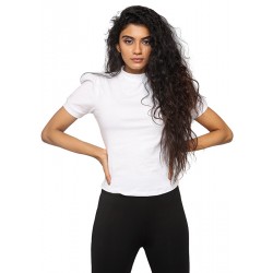 All White Puff Sleeves Tee!